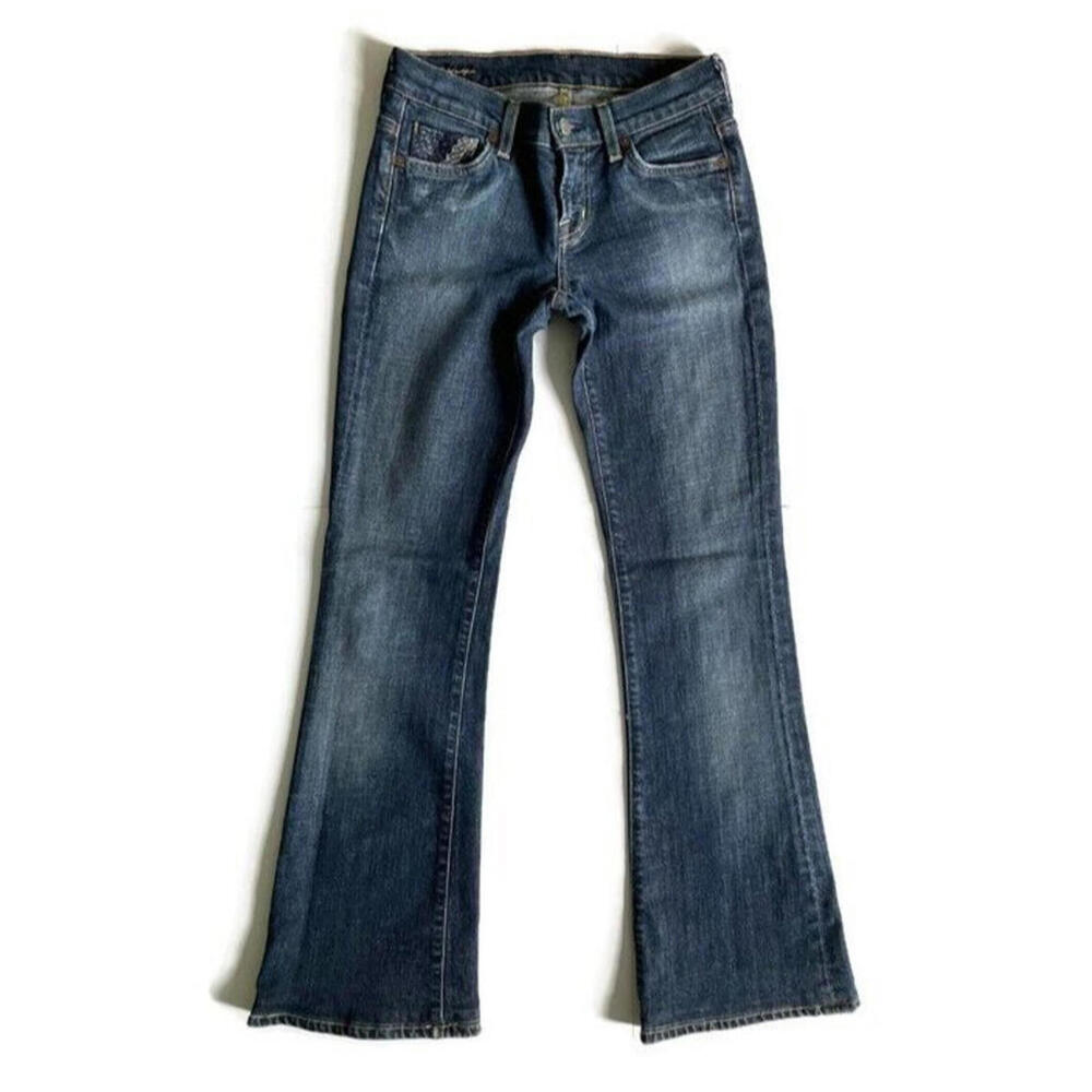 Citizens Of Humanity Womens Big Sur 092 Low Waist Flair Embroidered Med Wash 26 - Picture 2 of 9